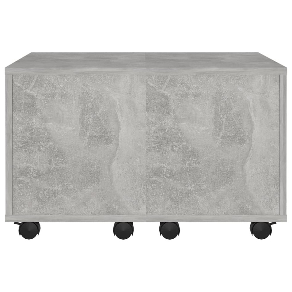 Mesa de centro madera contrachapada gris hormigón 60x60x38