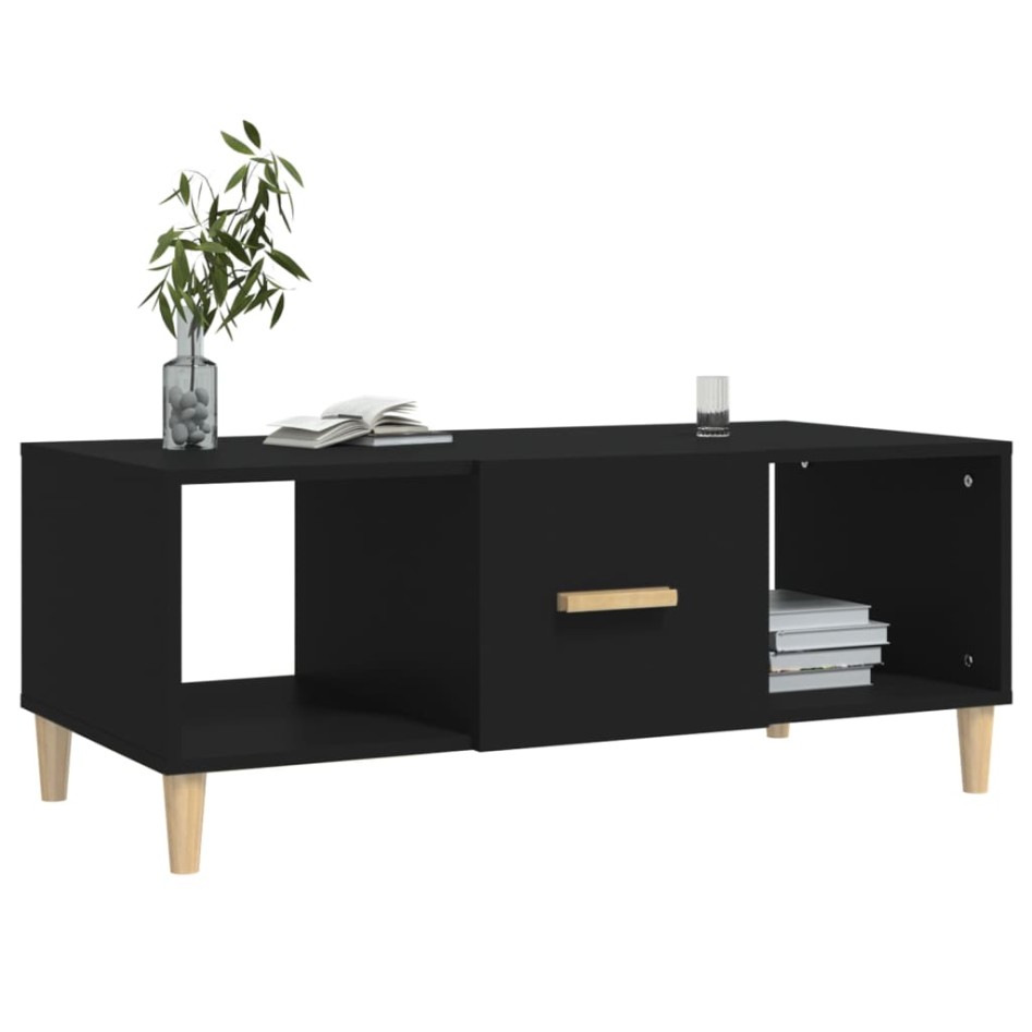 Mesa de centro madera contrachapada negro 102x50x40