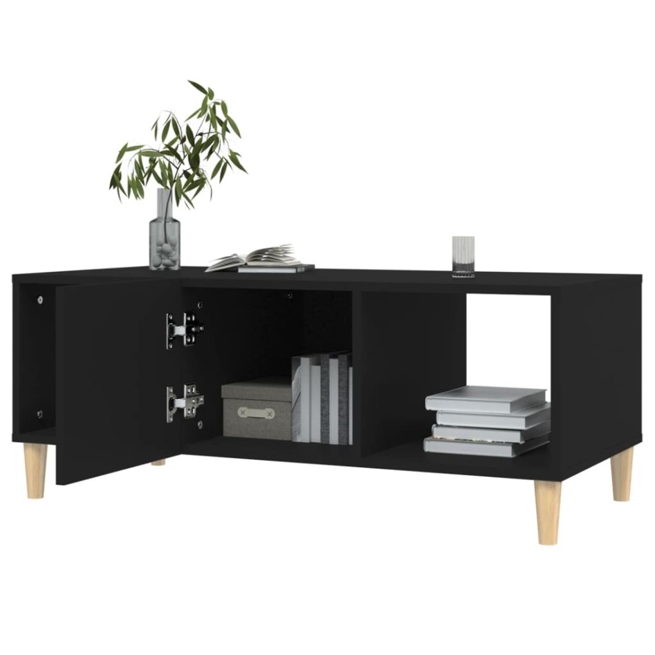 Mesa de centro madera contrachapada negro 102x50x40
