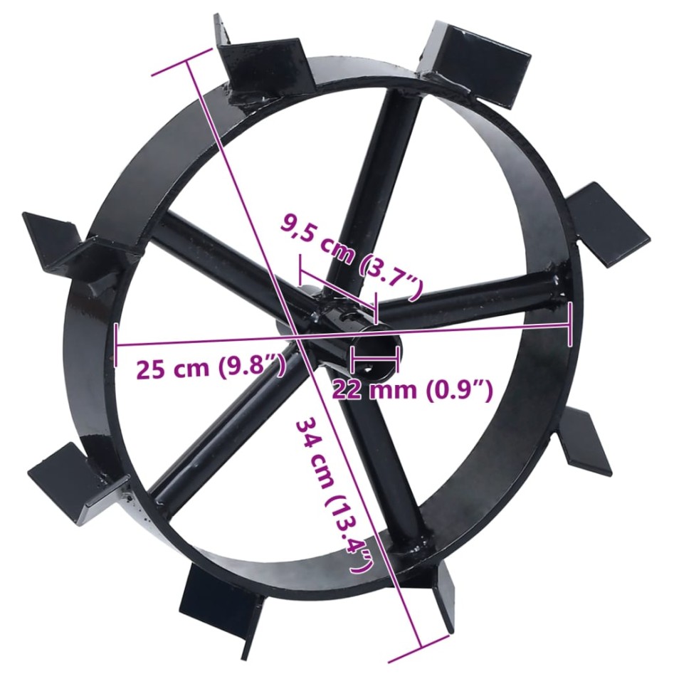 Ruedas de metal para arado de gasolina 6,5 HP 2