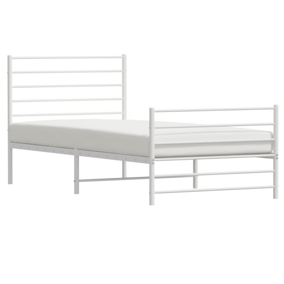 Estructura cama sin colchón con estribo metal blanco 90x200