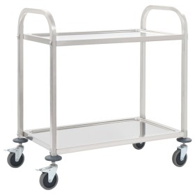 Carrito de cocina de 2 alturas acero inoxidable 95x45x83,5
