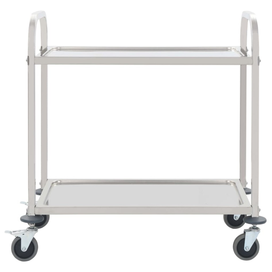 Carrito de cocina de 2 alturas acero inoxidable 95x45x83,5