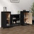 Aparadores 2 uds madera maciza de pino negro 39x35x80