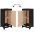 Aparadores 2 uds madera maciza de pino negro 39x35x80