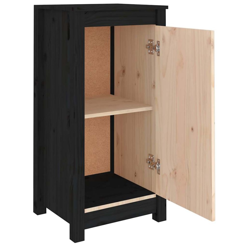Aparadores 2 uds madera maciza de pino negro 39x35x80