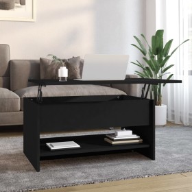 Mesa de centro madera contrachapada negro 80x50x40