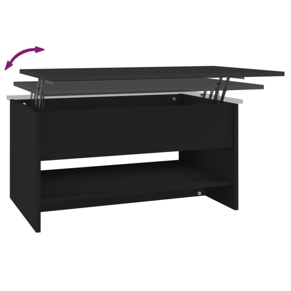 Mesa de centro madera contrachapada negro 80x50x40