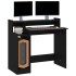 Escritorio con luz LED madera contrachapada negro 97x45x90