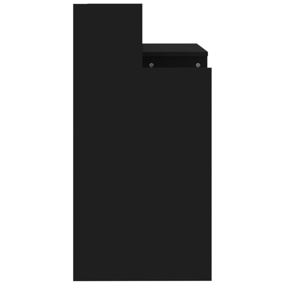 Escritorio con luz LED madera contrachapada negro 97x45x90