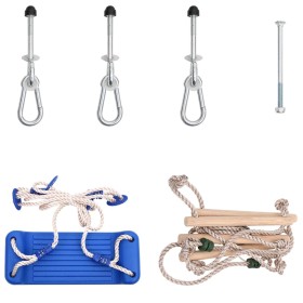 Columpio con escalera cuerda y rocas de piedra PE