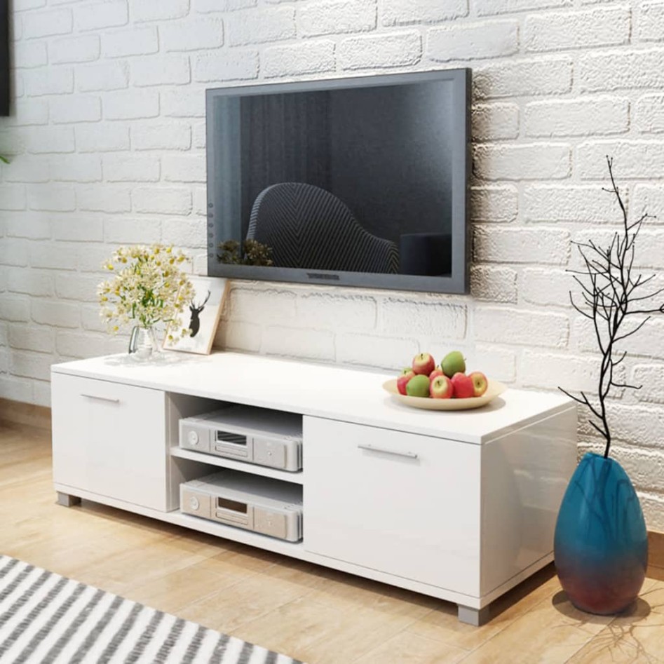 Mueble para TV blanco brillante 120x40,5x35