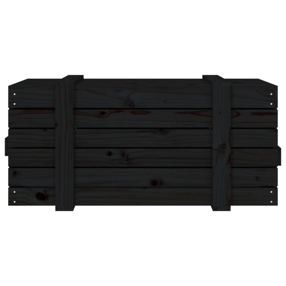 Caja de almacenaje madera maciza de pino negro 91x40,5x42