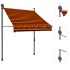 Toldo manual retráctil con LED naranja y marrón 150