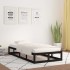 Estructura de cama de madera maciza negra 90x200