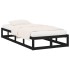 Estructura de cama de madera maciza negra 90x200