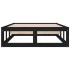 Estructura de cama de madera maciza negra 90x200