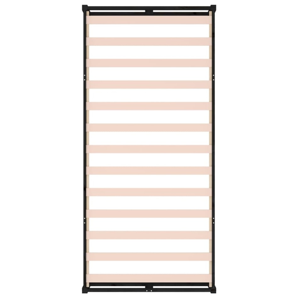Estructura de cama de madera maciza negra 90x200