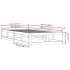 Estructura de cama de madera maciza negra 90x200