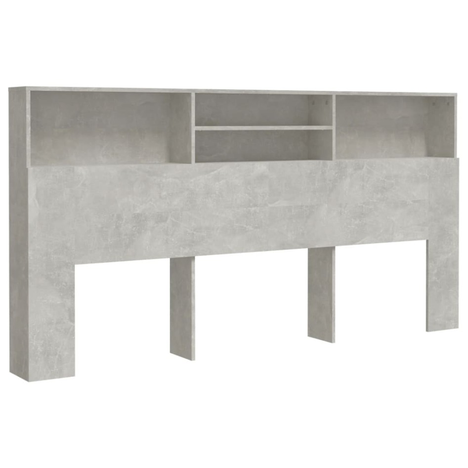 Mueble cabecero gris hormigón 200x19x103,5