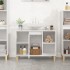 Armario de lavabo madera contrachapada blanco brillo