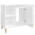 Armario de lavabo madera contrachapada blanco brillo