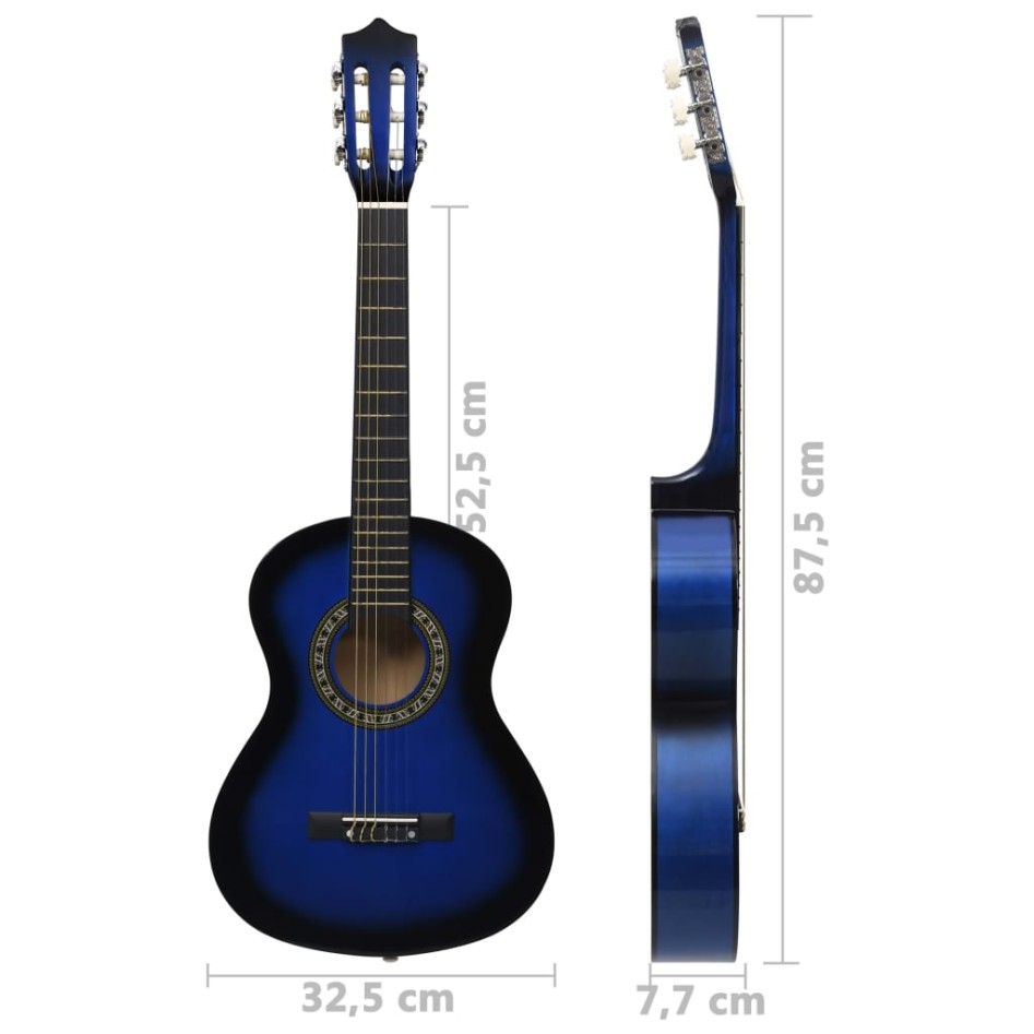 Guitarra clásica para niños y principiantes azul 1/2