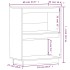 Mesa consola de madera maciza de pino gris 60x34x75