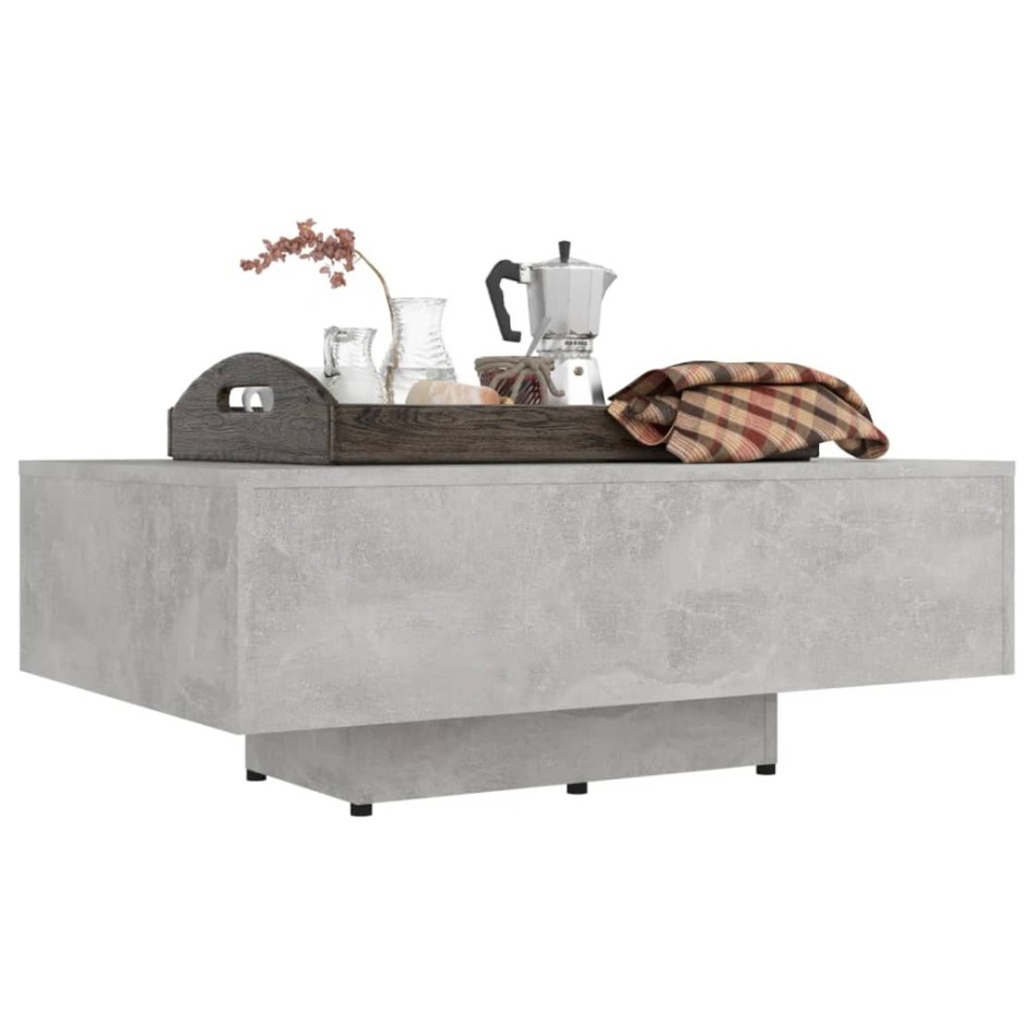 Mesa de centro madera ingeniería gris hormigón 85x55x31