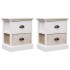 Mesitas noche 2 uds madera Paulownia blanco natural