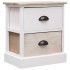 Mesitas noche 2 uds madera Paulownia blanco natural