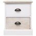 Mesitas noche 2 uds madera Paulownia blanco natural