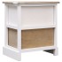 Mesitas noche 2 uds madera Paulownia blanco natural