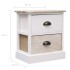 Mesitas noche 2 uds madera Paulownia blanco natural