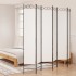 Biombo divisor de 6 paneles de tela blanco 240x220