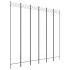 Biombo divisor de 6 paneles de tela blanco 240x220
