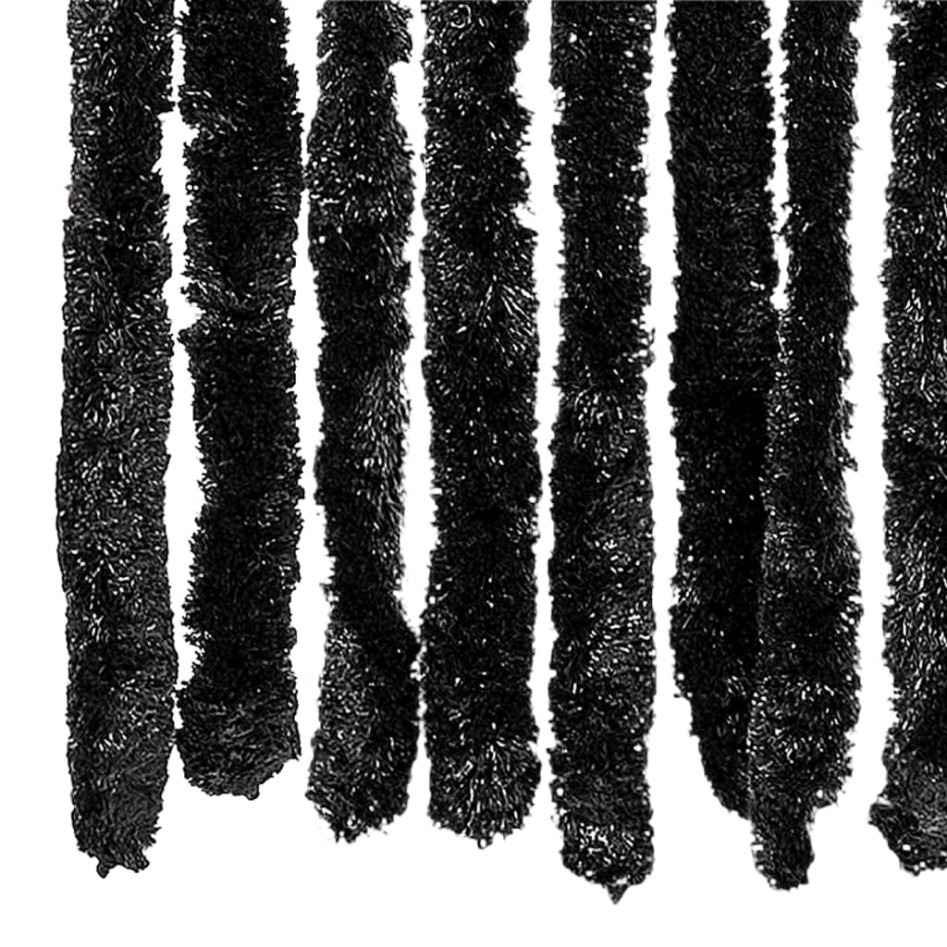 Cortina mosquitera de chenilla gris antracita 90x220