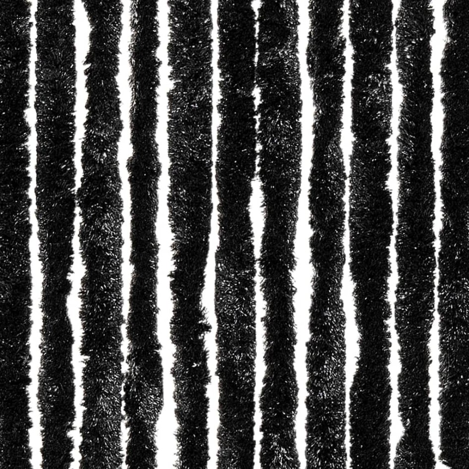 Cortina mosquitera de chenilla gris antracita 90x220