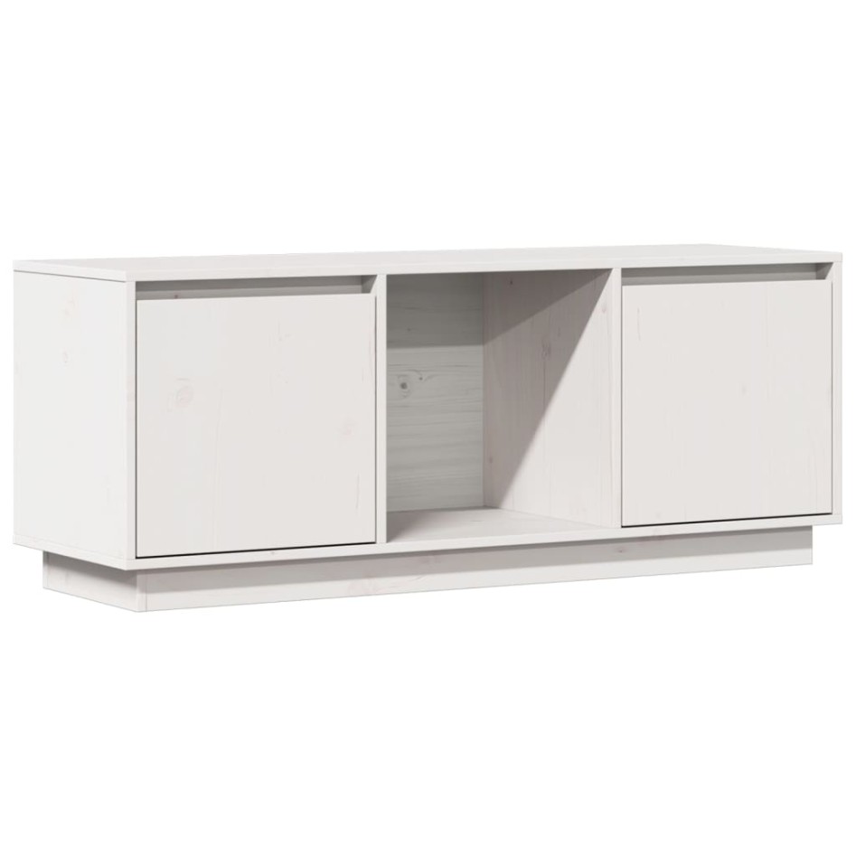 Mueble para TV de madera maciza de pino blanco 110,5x35x44