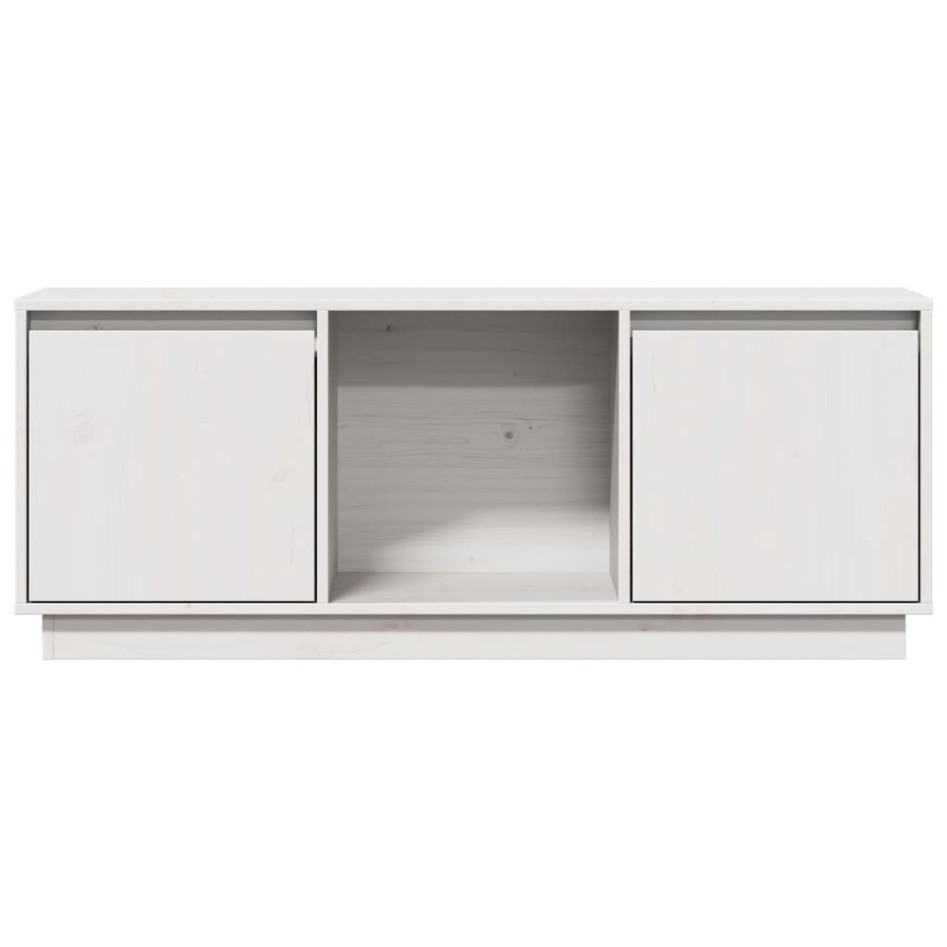 Mueble para TV de madera maciza de pino blanco 110,5x35x44