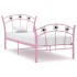 Estructura de cama sin colchón metal rosa 90x200