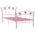 Estructura de cama sin colchón metal rosa 90x200