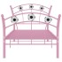 Estructura de cama sin colchón metal rosa 90x200