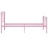 Estructura de cama sin colchón metal rosa 90x200