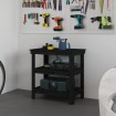 Banco de trabajo de madera maciza de pino negro 78,5x50x80 cm