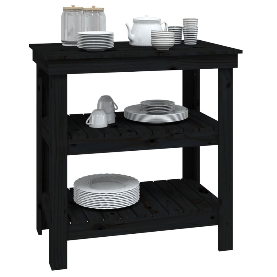 Banco de trabajo de madera maciza de pino negro 78,5x50x80