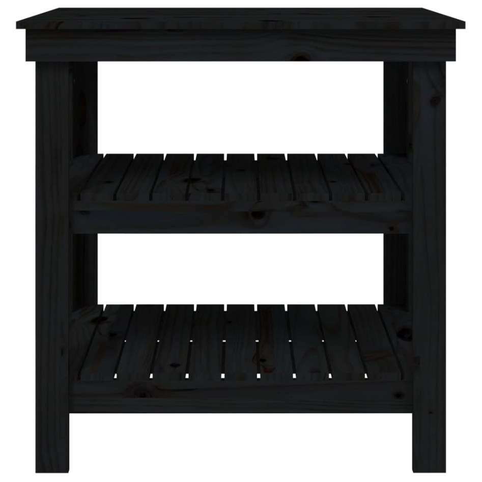Banco de trabajo de madera maciza de pino negro 78,5x50x80