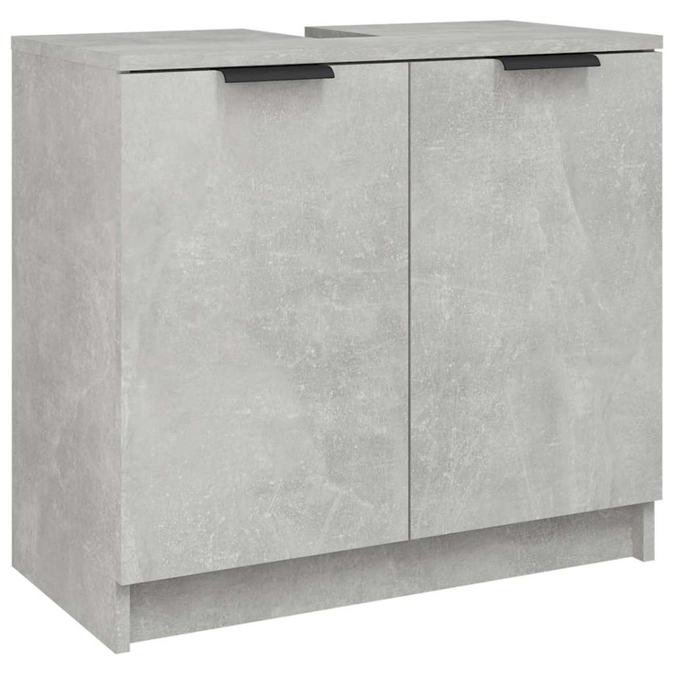 Armario de baño contrachapado gris hormigón 64,5x33,5x59