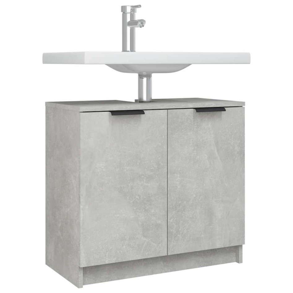 Armario de baño contrachapado gris hormigón 64,5x33,5x59