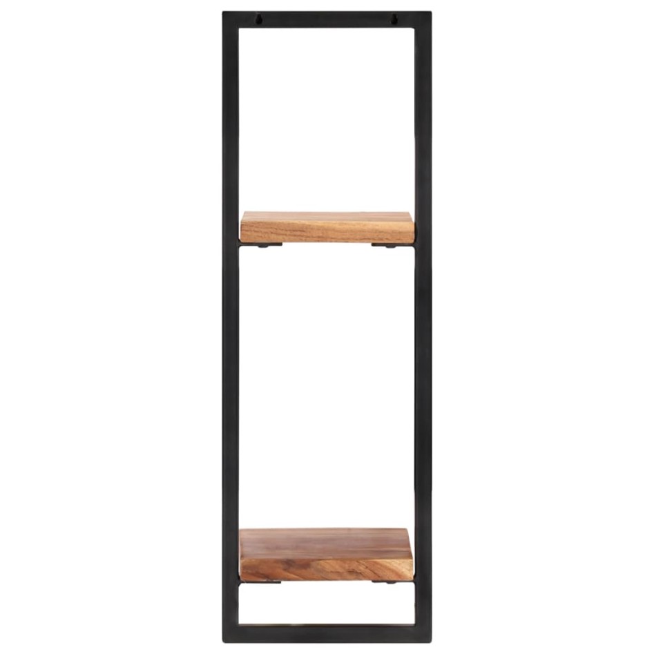 Estantes de pared 2 unidades madera maciza acacia 25x25x75